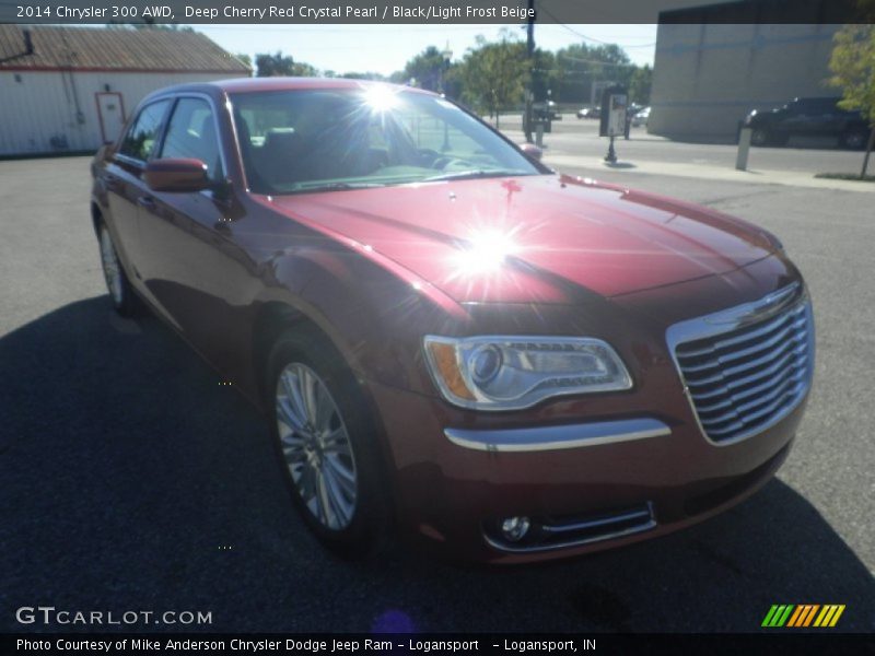 Deep Cherry Red Crystal Pearl / Black/Light Frost Beige 2014 Chrysler 300 AWD