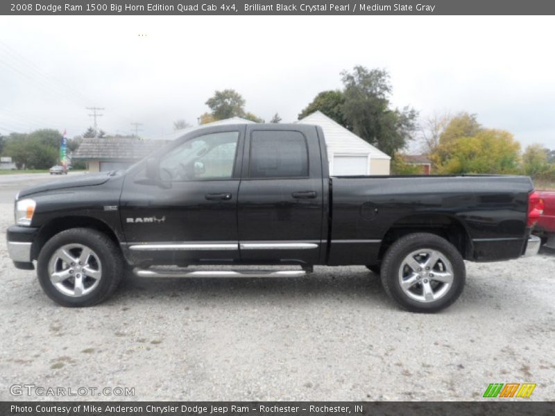 Brilliant Black Crystal Pearl / Medium Slate Gray 2008 Dodge Ram 1500 Big Horn Edition Quad Cab 4x4