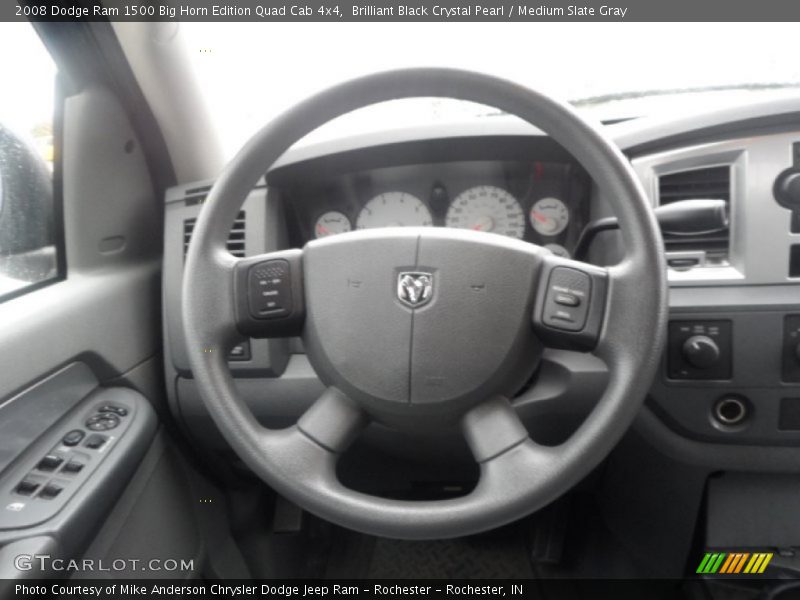 Brilliant Black Crystal Pearl / Medium Slate Gray 2008 Dodge Ram 1500 Big Horn Edition Quad Cab 4x4
