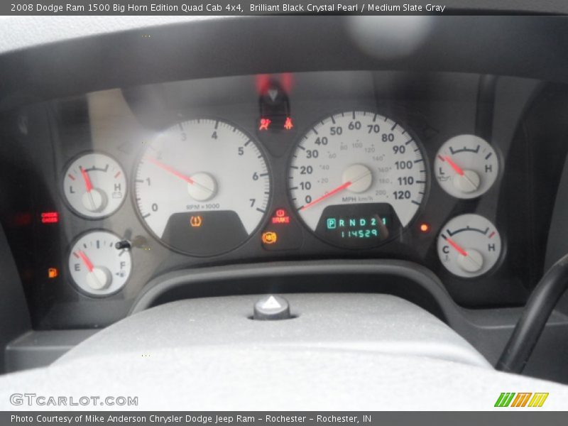 Brilliant Black Crystal Pearl / Medium Slate Gray 2008 Dodge Ram 1500 Big Horn Edition Quad Cab 4x4