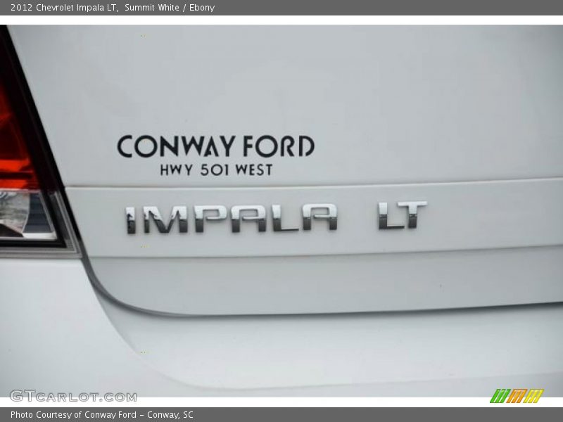 Summit White / Ebony 2012 Chevrolet Impala LT