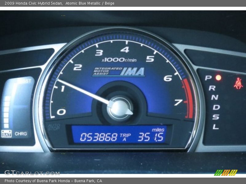 Atomic Blue Metallic / Beige 2009 Honda Civic Hybrid Sedan