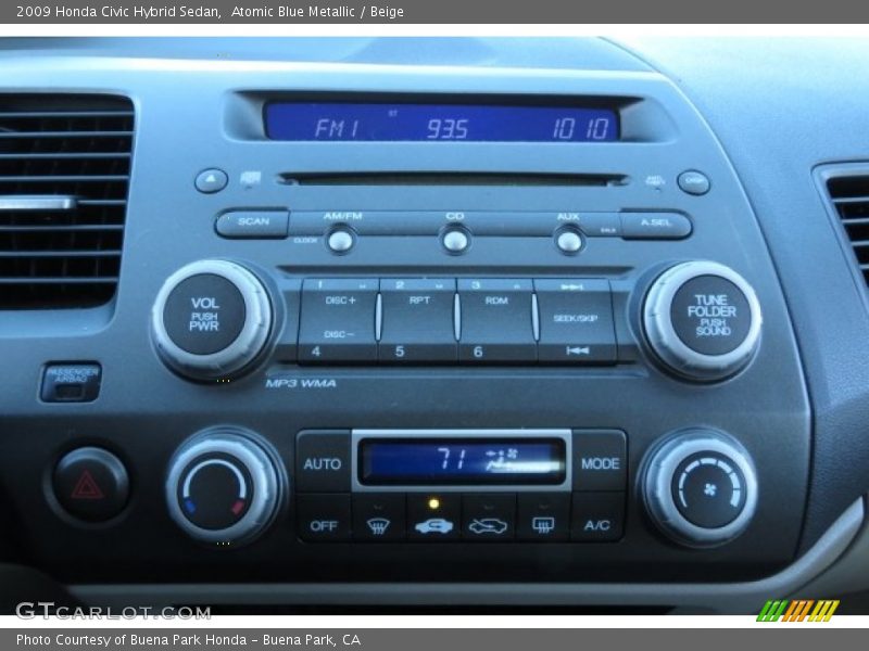 Atomic Blue Metallic / Beige 2009 Honda Civic Hybrid Sedan