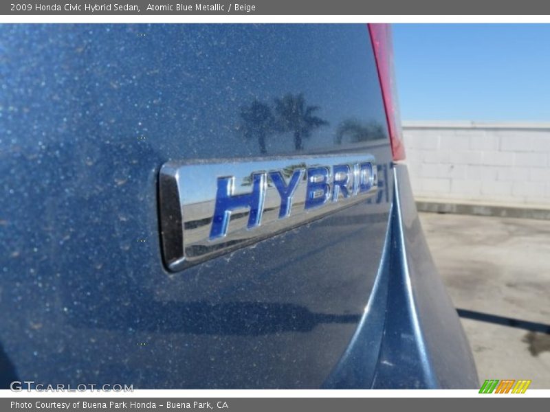 Atomic Blue Metallic / Beige 2009 Honda Civic Hybrid Sedan