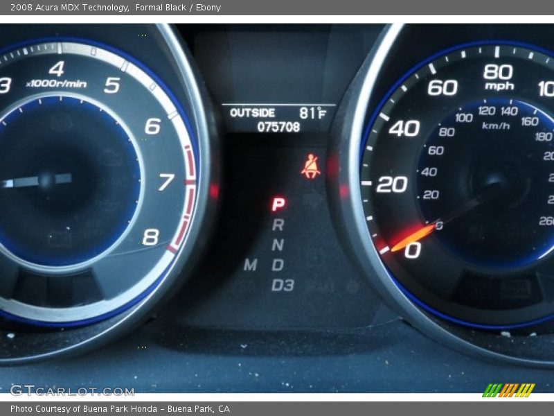 Formal Black / Ebony 2008 Acura MDX Technology