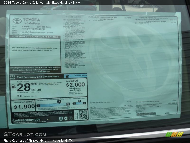 Attitude Black Metallic / Ivory 2014 Toyota Camry XLE