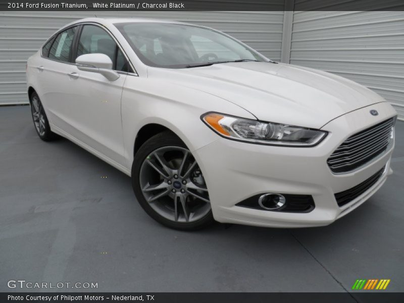 White Platinum / Charcoal Black 2014 Ford Fusion Titanium