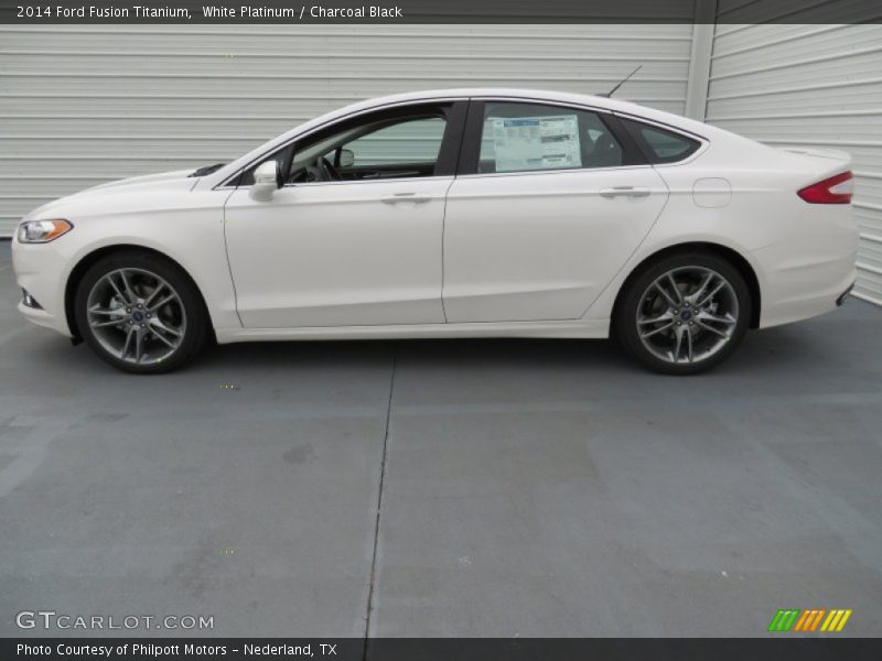 White Platinum / Charcoal Black 2014 Ford Fusion Titanium