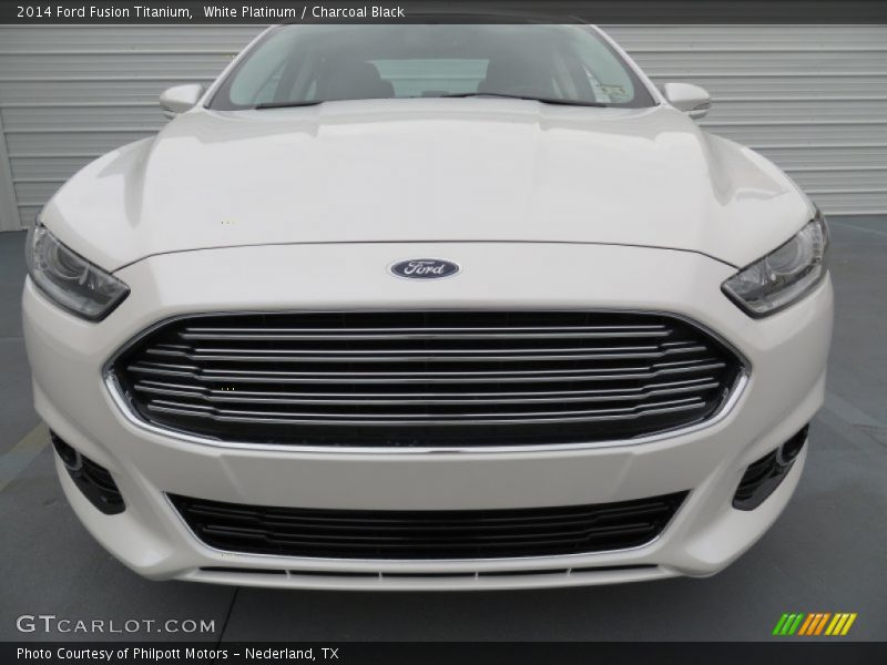White Platinum / Charcoal Black 2014 Ford Fusion Titanium