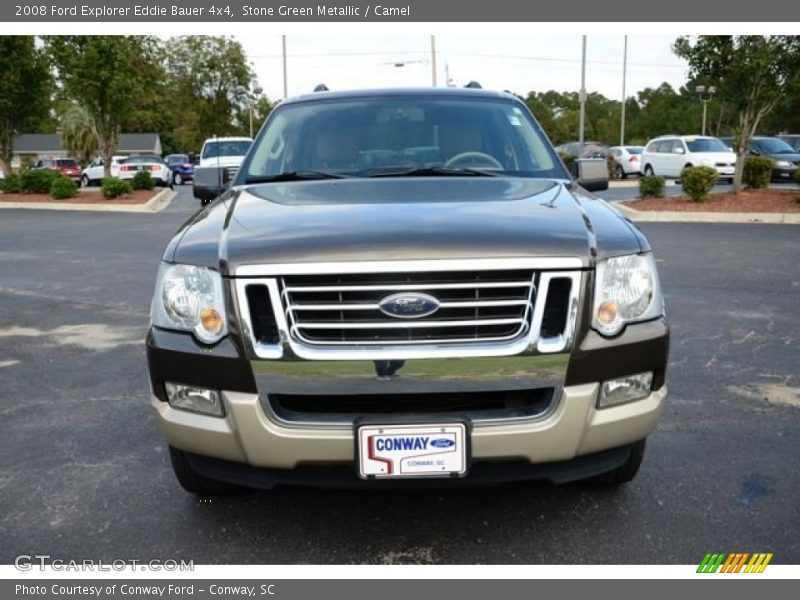 Stone Green Metallic / Camel 2008 Ford Explorer Eddie Bauer 4x4