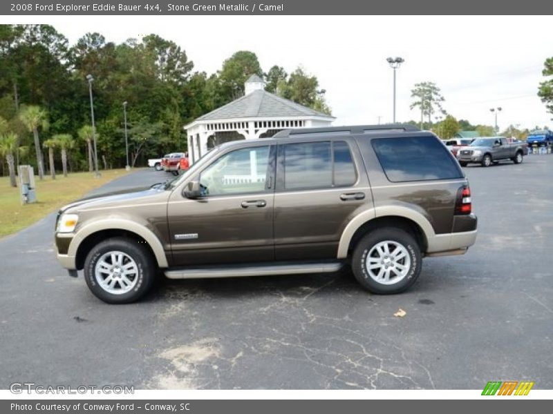 Stone Green Metallic / Camel 2008 Ford Explorer Eddie Bauer 4x4