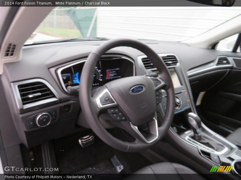 White Platinum / Charcoal Black 2014 Ford Fusion Titanium