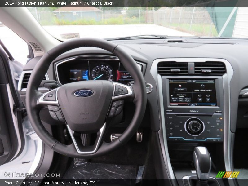 White Platinum / Charcoal Black 2014 Ford Fusion Titanium