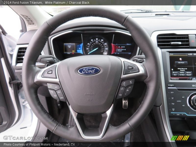 White Platinum / Charcoal Black 2014 Ford Fusion Titanium