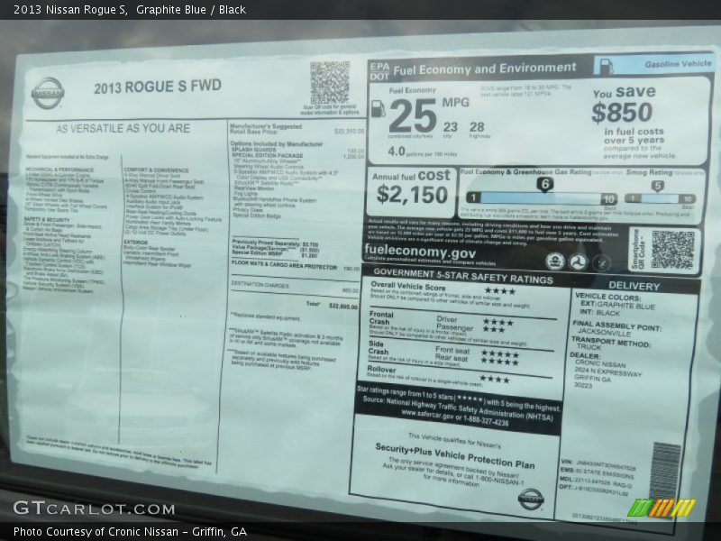 Graphite Blue / Black 2013 Nissan Rogue S