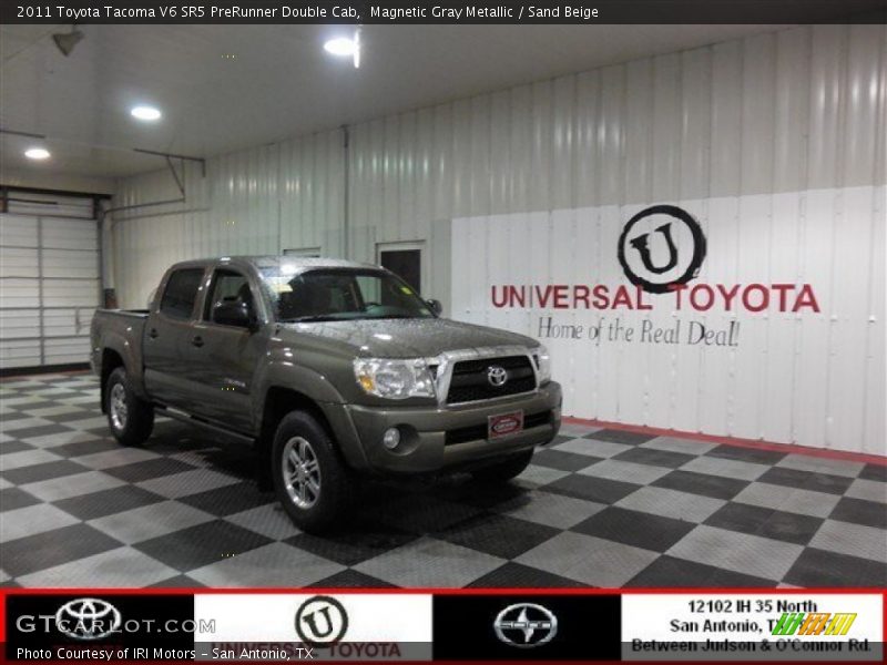 Magnetic Gray Metallic / Sand Beige 2011 Toyota Tacoma V6 SR5 PreRunner Double Cab