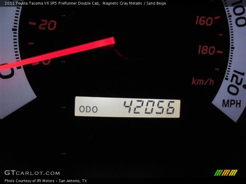 Magnetic Gray Metallic / Sand Beige 2011 Toyota Tacoma V6 SR5 PreRunner Double Cab