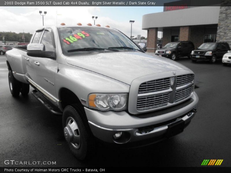 Bright Silver Metallic / Dark Slate Gray 2003 Dodge Ram 3500 SLT Quad Cab 4x4 Dually