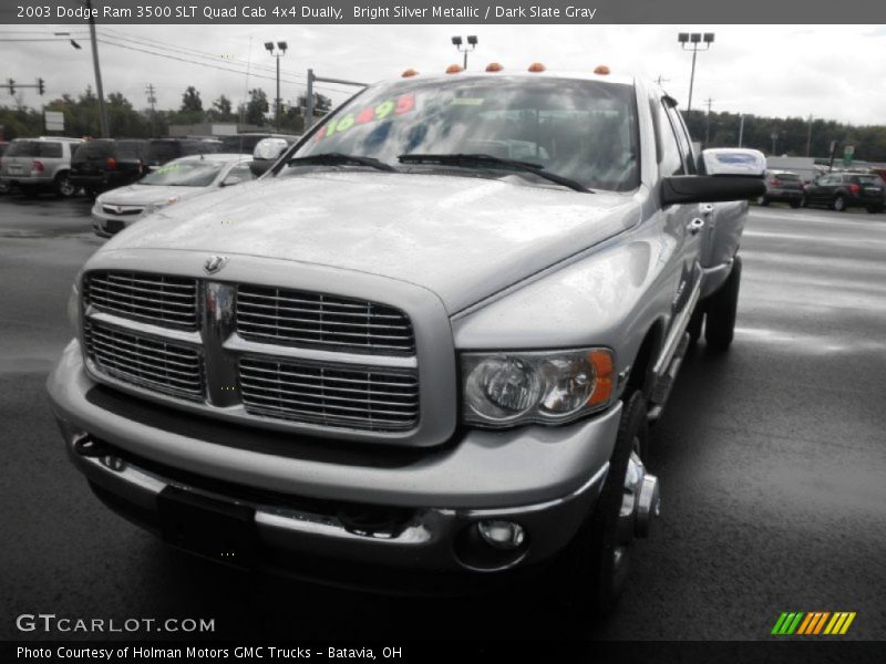 Bright Silver Metallic / Dark Slate Gray 2003 Dodge Ram 3500 SLT Quad Cab 4x4 Dually
