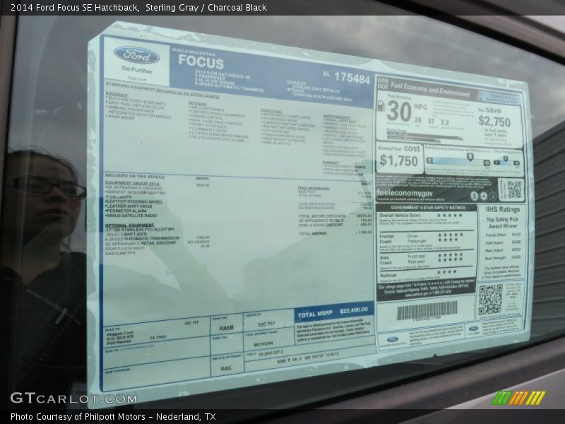 Sterling Gray / Charcoal Black 2014 Ford Focus SE Hatchback