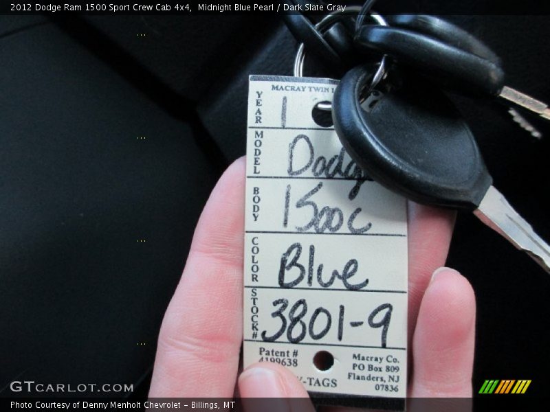 Midnight Blue Pearl / Dark Slate Gray 2012 Dodge Ram 1500 Sport Crew Cab 4x4