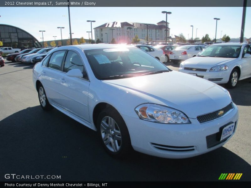 Summit White / Ebony 2012 Chevrolet Impala LT
