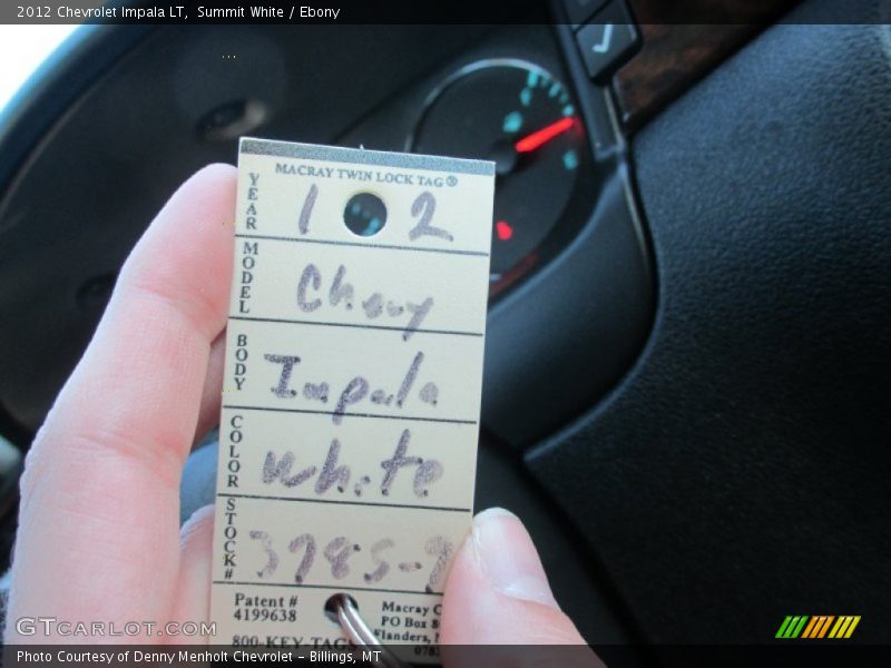 Summit White / Ebony 2012 Chevrolet Impala LT