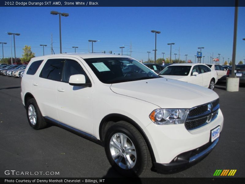 Stone White / Black 2012 Dodge Durango SXT AWD