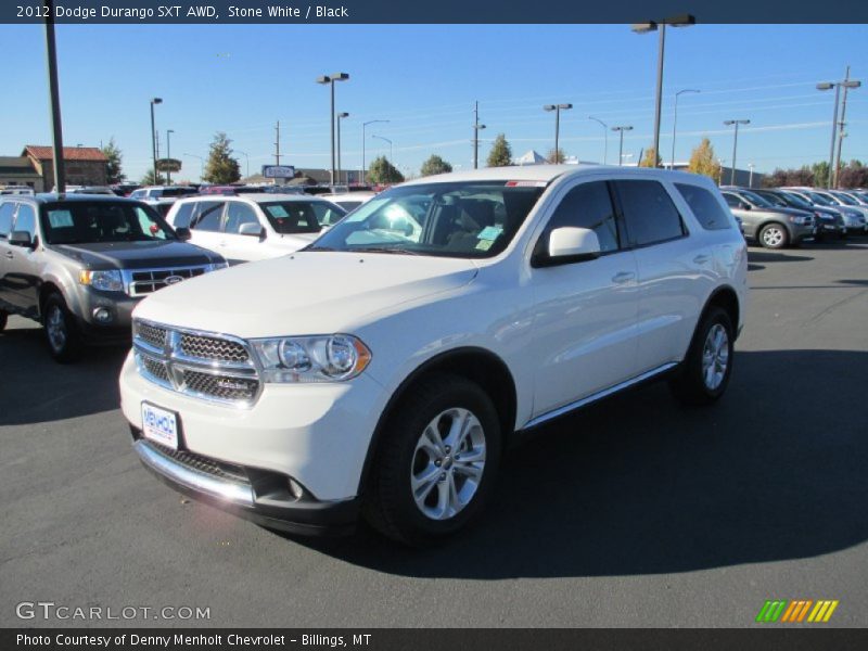 Stone White / Black 2012 Dodge Durango SXT AWD