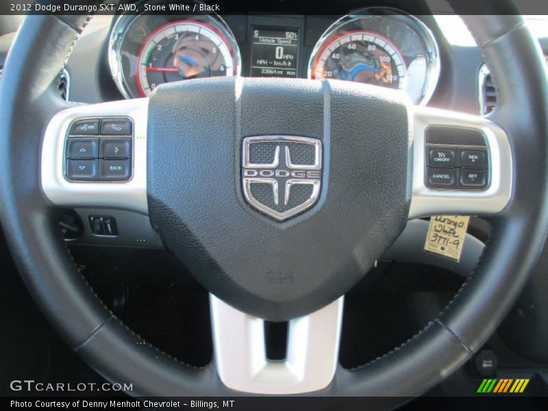 Stone White / Black 2012 Dodge Durango SXT AWD