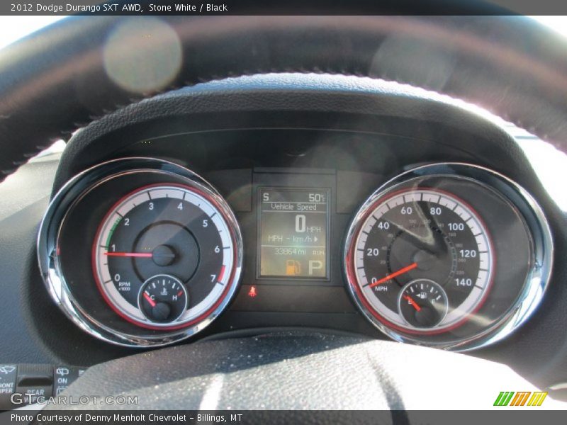 Stone White / Black 2012 Dodge Durango SXT AWD
