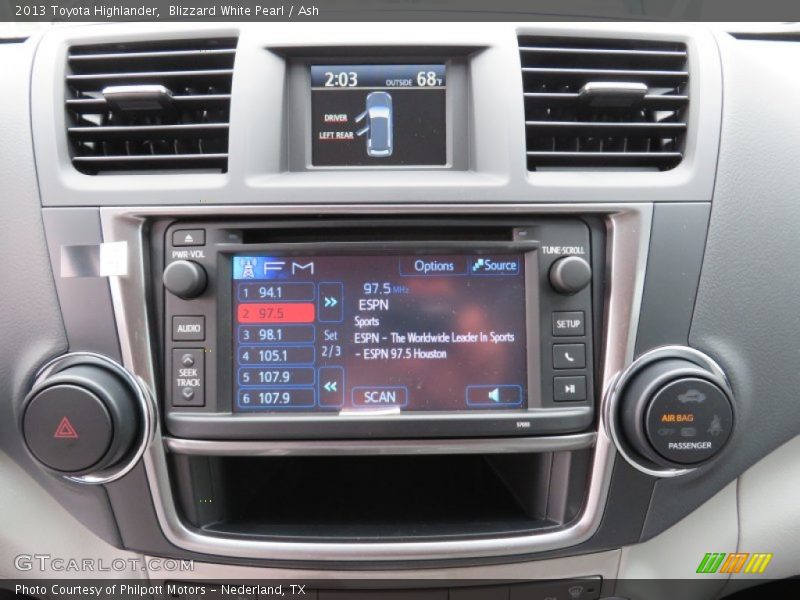 Blizzard White Pearl / Ash 2013 Toyota Highlander