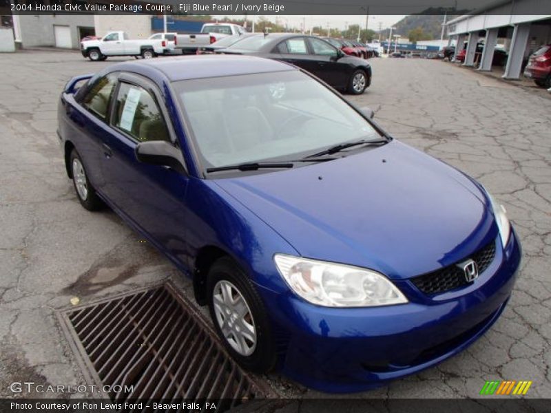 Fiji Blue Pearl / Ivory Beige 2004 Honda Civic Value Package Coupe