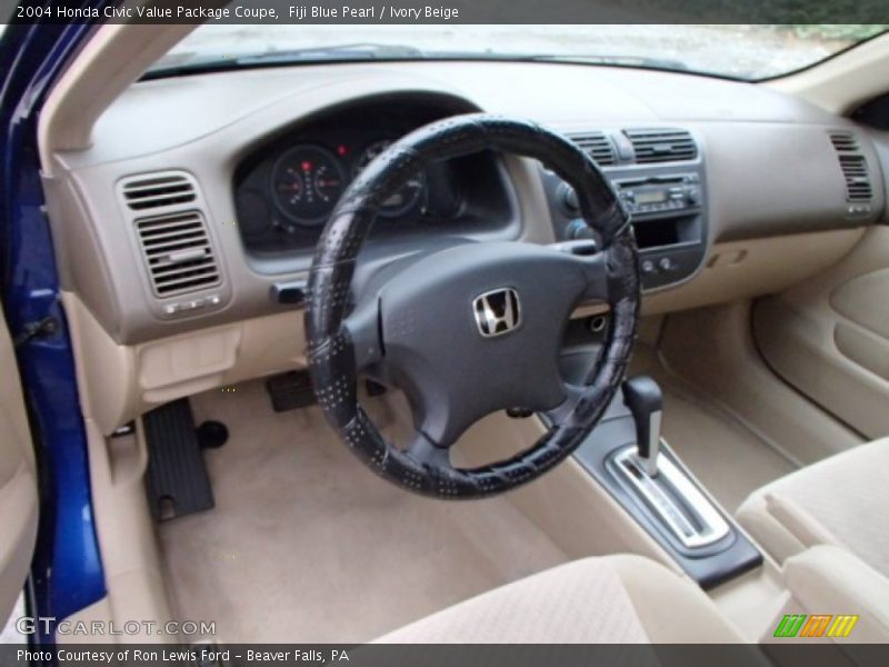 Fiji Blue Pearl / Ivory Beige 2004 Honda Civic Value Package Coupe