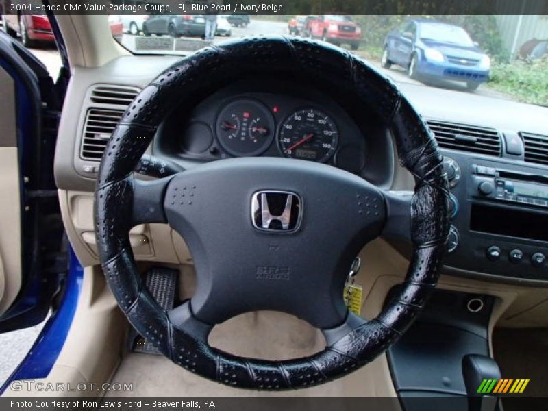 Fiji Blue Pearl / Ivory Beige 2004 Honda Civic Value Package Coupe