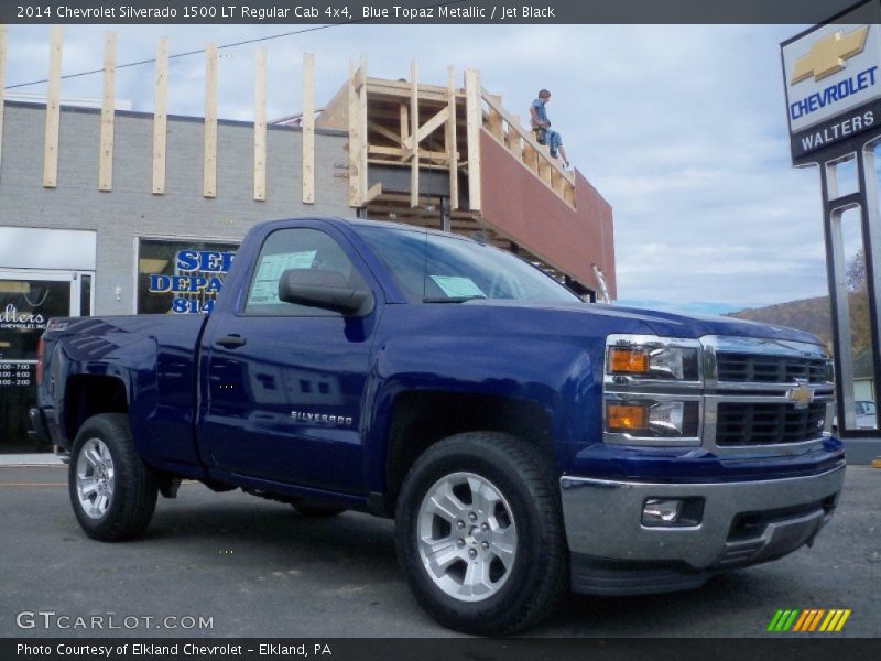 Blue Topaz Metallic / Jet Black 2014 Chevrolet Silverado 1500 LT Regular Cab 4x4