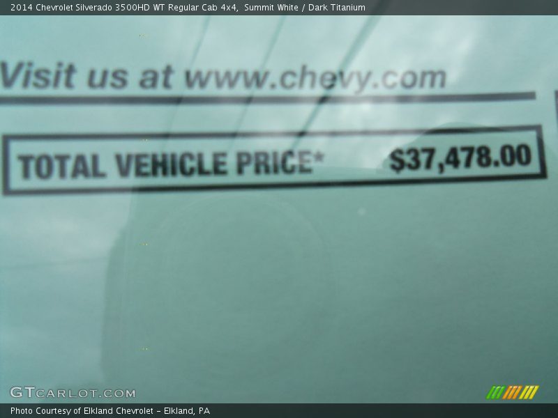 Summit White / Dark Titanium 2014 Chevrolet Silverado 3500HD WT Regular Cab 4x4