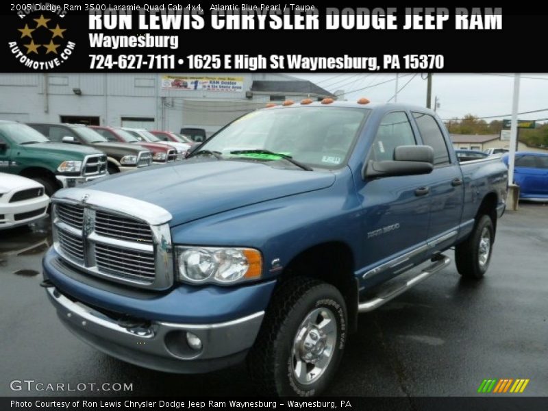 Atlantic Blue Pearl / Taupe 2005 Dodge Ram 3500 Laramie Quad Cab 4x4