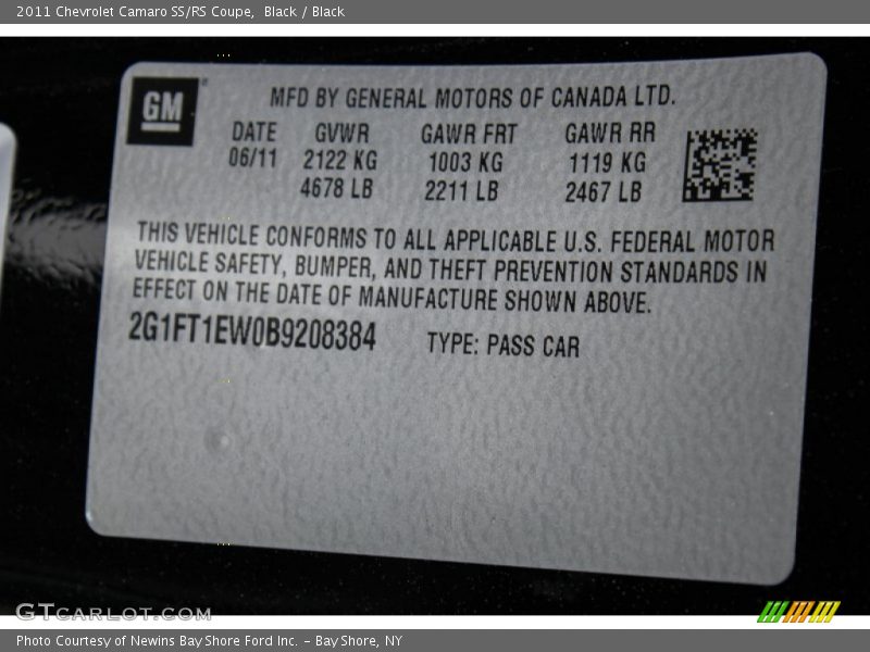 Black / Black 2011 Chevrolet Camaro SS/RS Coupe