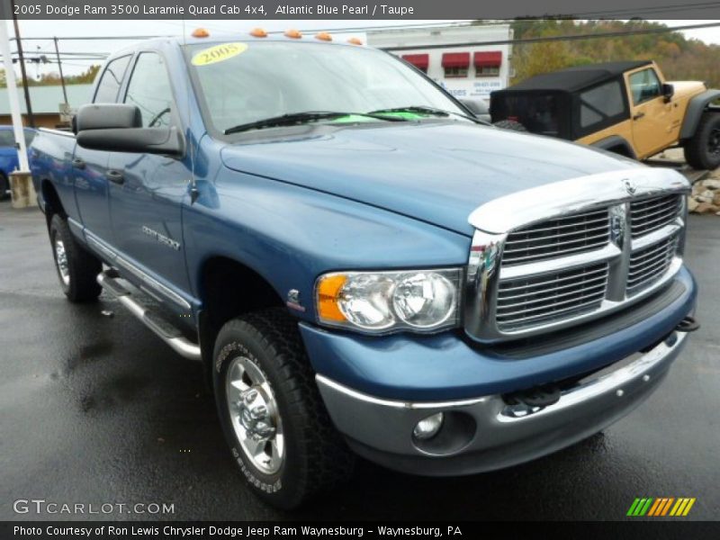 Atlantic Blue Pearl / Taupe 2005 Dodge Ram 3500 Laramie Quad Cab 4x4