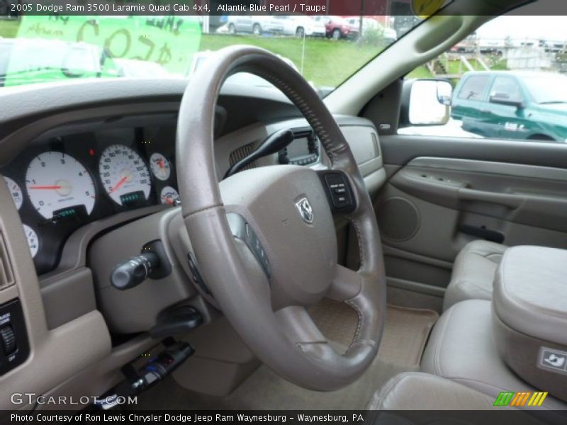 Atlantic Blue Pearl / Taupe 2005 Dodge Ram 3500 Laramie Quad Cab 4x4