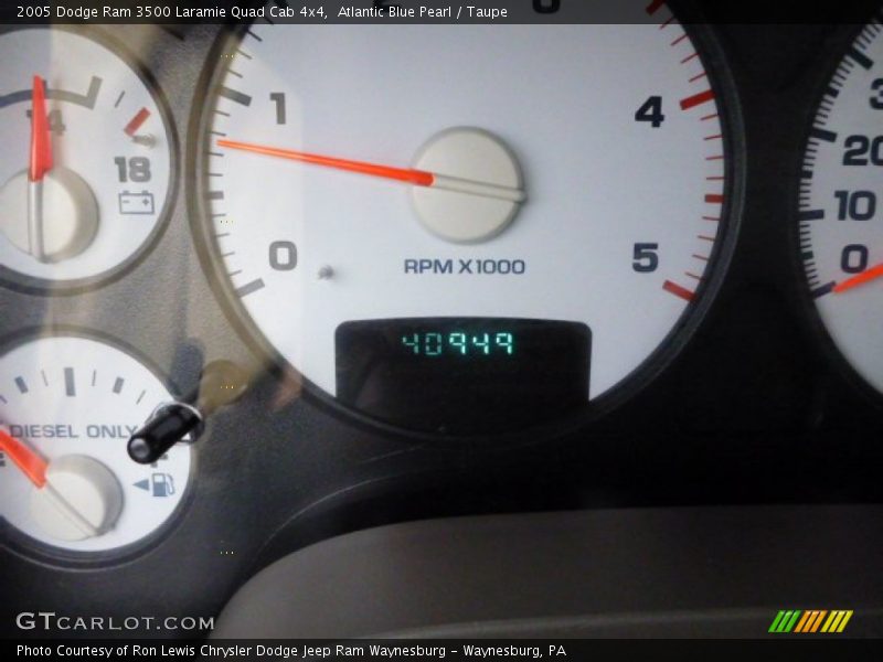 Atlantic Blue Pearl / Taupe 2005 Dodge Ram 3500 Laramie Quad Cab 4x4
