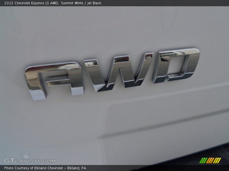 Summit White / Jet Black 2013 Chevrolet Equinox LS AWD