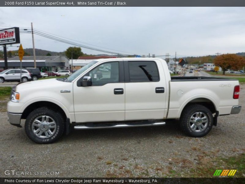 White Sand Tri-Coat / Black 2008 Ford F150 Lariat SuperCrew 4x4