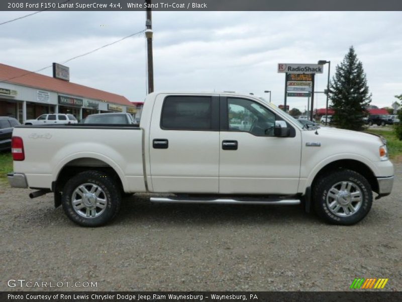 White Sand Tri-Coat / Black 2008 Ford F150 Lariat SuperCrew 4x4