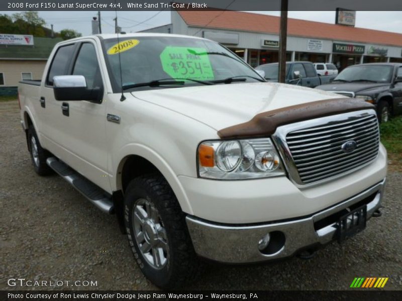 White Sand Tri-Coat / Black 2008 Ford F150 Lariat SuperCrew 4x4