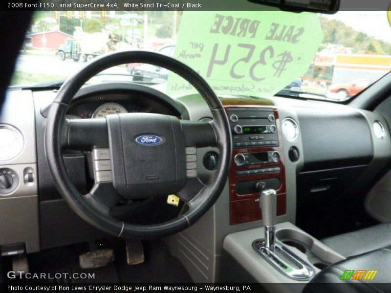 White Sand Tri-Coat / Black 2008 Ford F150 Lariat SuperCrew 4x4