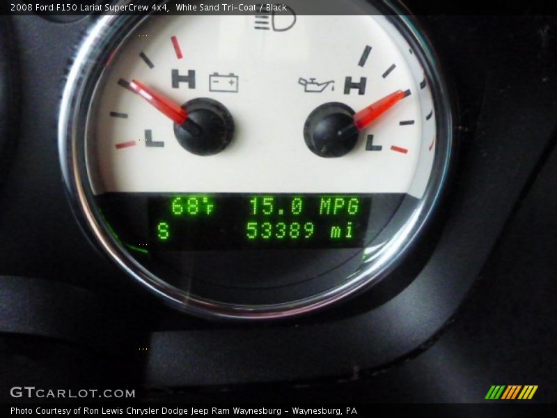 White Sand Tri-Coat / Black 2008 Ford F150 Lariat SuperCrew 4x4