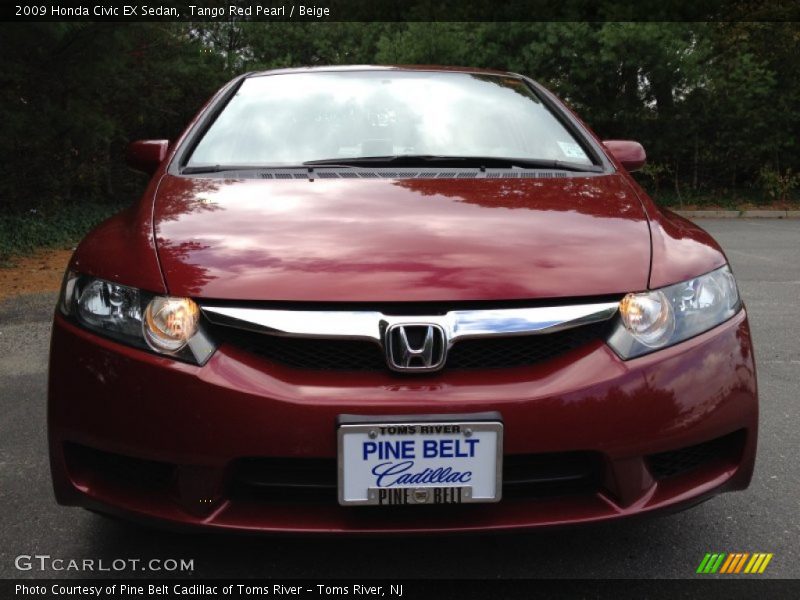 Tango Red Pearl / Beige 2009 Honda Civic EX Sedan