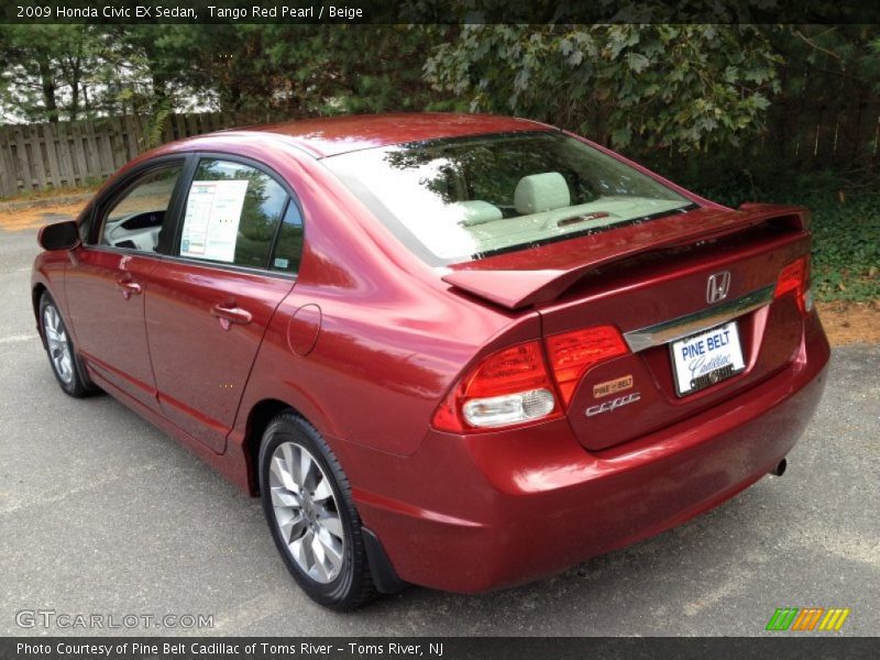 Tango Red Pearl / Beige 2009 Honda Civic EX Sedan